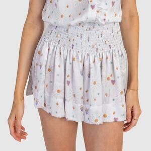 Koch Erica Satin Smocked Watercolor Heart & Sun Skirt